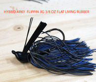 HYBRID ARKY FLIPPING JIG 3/8 OZ 4/0 MUSTAD LIVING RUBBER SKIRT 3 pack