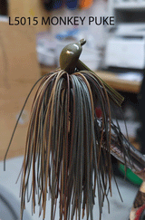 PURE POISON JIG COMPANY SMASHMOUTH FOOTBALL HEAD JIG 3/4 OZ 3/O MUSTAD EWG HOOK WITH HAND TIED LIVING RUBBER SKIRT 3 PACK