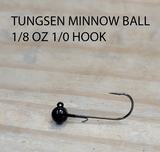 PURE POISON JIG COMPANY TUNGSTEN MINNOW BALL JIG HEADS 1/0 OR 2/0 HOOK