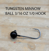 PURE POISON JIG COMPANY TUNGSTEN MINNOW BALL JIG HEADS 1/0 OR 2/0 HOOK