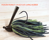 POISON PEANUT 1/4 OZ  2/0 MUSTAD EWG HAND TIED LIVING RUBBER SKIRT 3 PACK