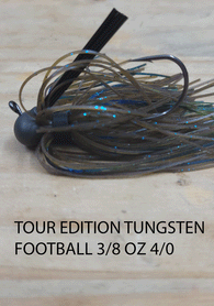 PURE POISON JIG COMPANY LLC TOUR EDITION TUNGSTEN FOOTBALL HEAD 3/8 OZ 4/0 ROUND BEND HOOK