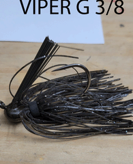 VIPER G FLIPPING JIG WITH GAMAKATSU 4/0 FLAT EYE ROUND BED HOOK 3/8 OZ 3 pack