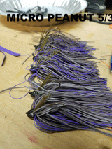 MICRO PEANUT MAX FINESSE JIG FLAT LIVING RUBBER SKIRT  SIZE 4 HOOK