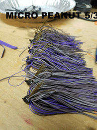 MICRO PEANUT MAX FINESSE JIG FLAT LIVING RUBBER SKIRT  SIZE 4 HOOK