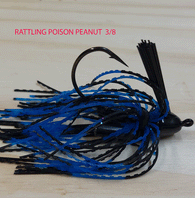 RATTLING  POISON PEANUT HEAD 3/8 OZ 3/0 MUSTAD EWG HOOK 3 pack