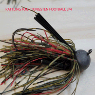 RATTLING TOUR EDITION TUNGSTEN FOOTBALL HEAD 3/4 OZ  4/0 MUSTAD HOOK 3 pack