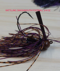 RATTLING SMASMOUTH FOOTBALL HEAD JIG 3/4 OUNCE MUSTAD EWG HOOK 3 pack