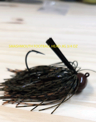 SMASMOUTH FOOTBALL HEAD JIG 3/4 OUNCE MUSTAD EWG HOOK 3 pack