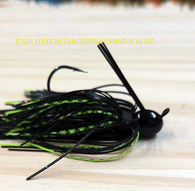 TOUR EDITION TUNGSTEN PEANUT HEAD JIG 3/16 OZ 2/0 LIGHTWIRE HOOK 2 pack