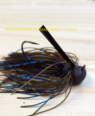 TOUR EDITION TUNGSTEN FOOTBALL HEAD 1/2 OZ  3/0 MUSTAD HOOK 3pack