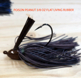 POISON PEANUT 3/8 OZ  3/0 MUSTAD EWG HAND TIED LIVING RUBBER SKIRT 3 PACK