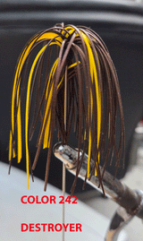 TOUR EDITION PRO PEANUT HEAD JIG 1/2 OZ WITH GAMAKATSU FLAT EYE RB HOOK 3 PACK