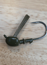 TOUR EDITION PRO PEANUT HEAD JIG 1/2 OZ WITH GAMAKATSU FLAT EYE RB HOOK 3 PACK