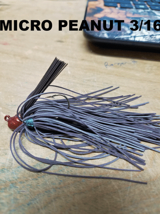 MICRO PEANUT MAX FINESSE JIG FLAT LIVING RUBBER SKIRT SIZE 4 HOOK – Pure  Poison Jig Company LLC