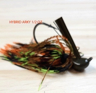 THE HYBRID ARKY FLIPPING JIG 1/2 OZ MUSTAD 5/0 HEAVY WIRE HOOK 3 pack