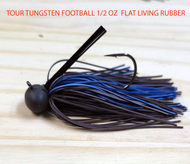 TOUR EDITION TUNGSTEN FOOTBALL HEAD 1/2 OZ 3/0 MUSTAD FLAT LIVING RUBB –  Pure Poison Jig Company LLC