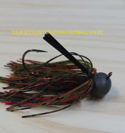 THE TOUR EDITION TUNGSTEN FOOTBALL HEAD 3/4 OZ  4/0 MUSTAD HOOK